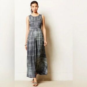 Anthropologie NEUW Shibori Gray Tie-Dye Maxi Dress